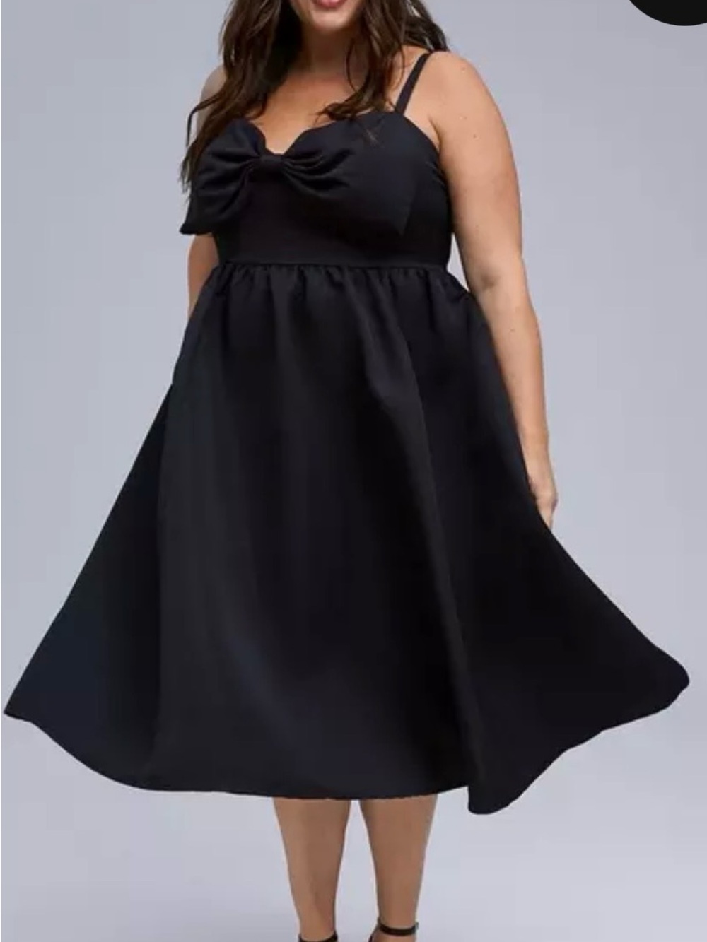 Black Bow-Front Fit & Flare Dress NWT Torrid Sz 3 - Picture 6 of 7